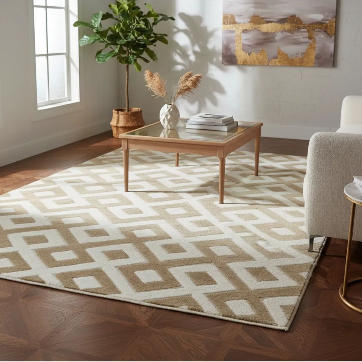 GENERICO - Alfombra Texturizada Lavable Living Y Dormitorio Moderna 160x200cm