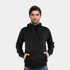 LIKE SHOP - Polerón Hombre Invierno Algodón Forro Piel Cierre Bolsillos Gorro 7636