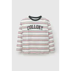 COLLOKY - Polera Rayas Blanco Niño 3-4A a 12-13A