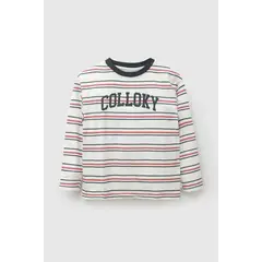 COLLOKY - Polera Rayas Blanco Niño 3-4A a 12-13A