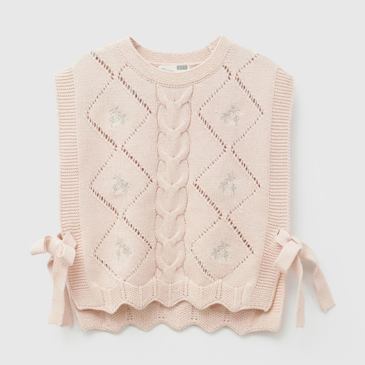 COLLOKY - Sweater Tejido Rosa Viejo Niña 6-9M a 4-5A