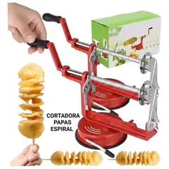 IRM - Pelador Cortador X2 De Papas En Espiral Manual Acero Inoxidable Profesional Brochetas Gourmet