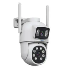 TASBEL - Camara IP WiFi Doble Lente PTZ Pan Tilt Vision Nocturna Audio Bidireccional MicroSD Vigilancia