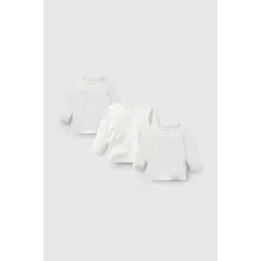 COLLOKY - Pack 3 Camiseta Algodón Beige Unisex 0/3M a 18/24M