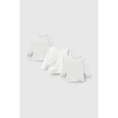 COLLOKY - Pack 3 Camiseta Algodón Beige Unisex 0/3M a 18/24M