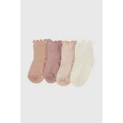 COLLOKY - Calcetin deportivo punto suave niña rosado 0/3M a 3/4A