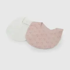 COLLOKY - Babero Bebé Niña Algodón Impermeable Blanco