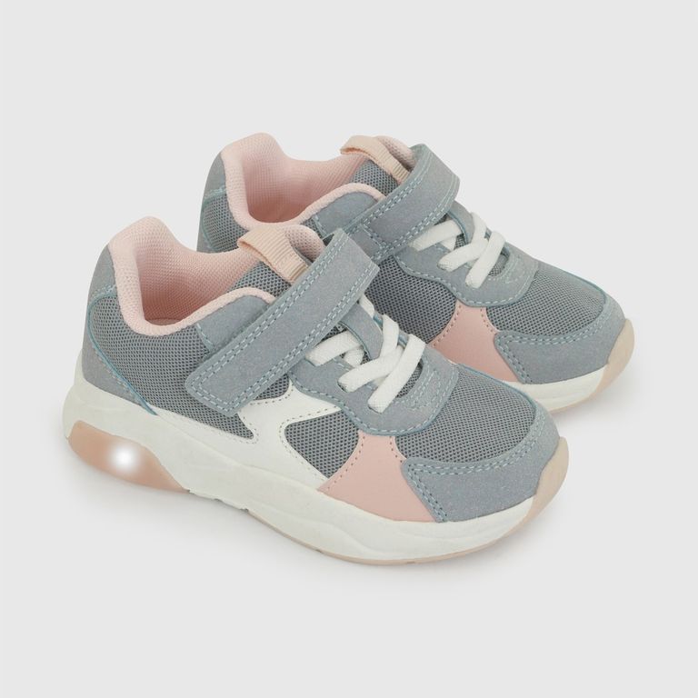 Zapatilla con luces niña celeste 21-27