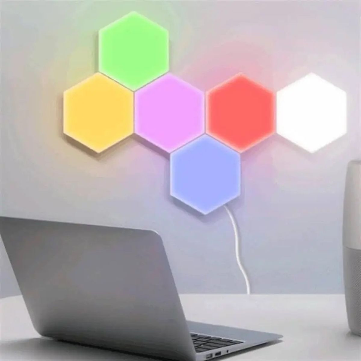 GENERICO - Luz Led Táctil Hexagonal Iluminación Decorativa en Pared