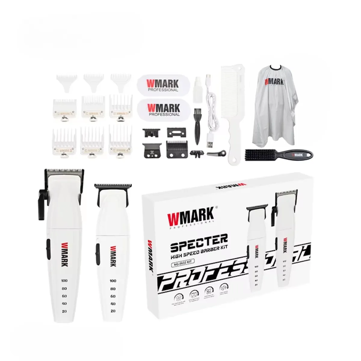 WMARK - Combo WMARK Spector NG-8632 Cortadora + Trimmer Profesional Motor 9000RPM