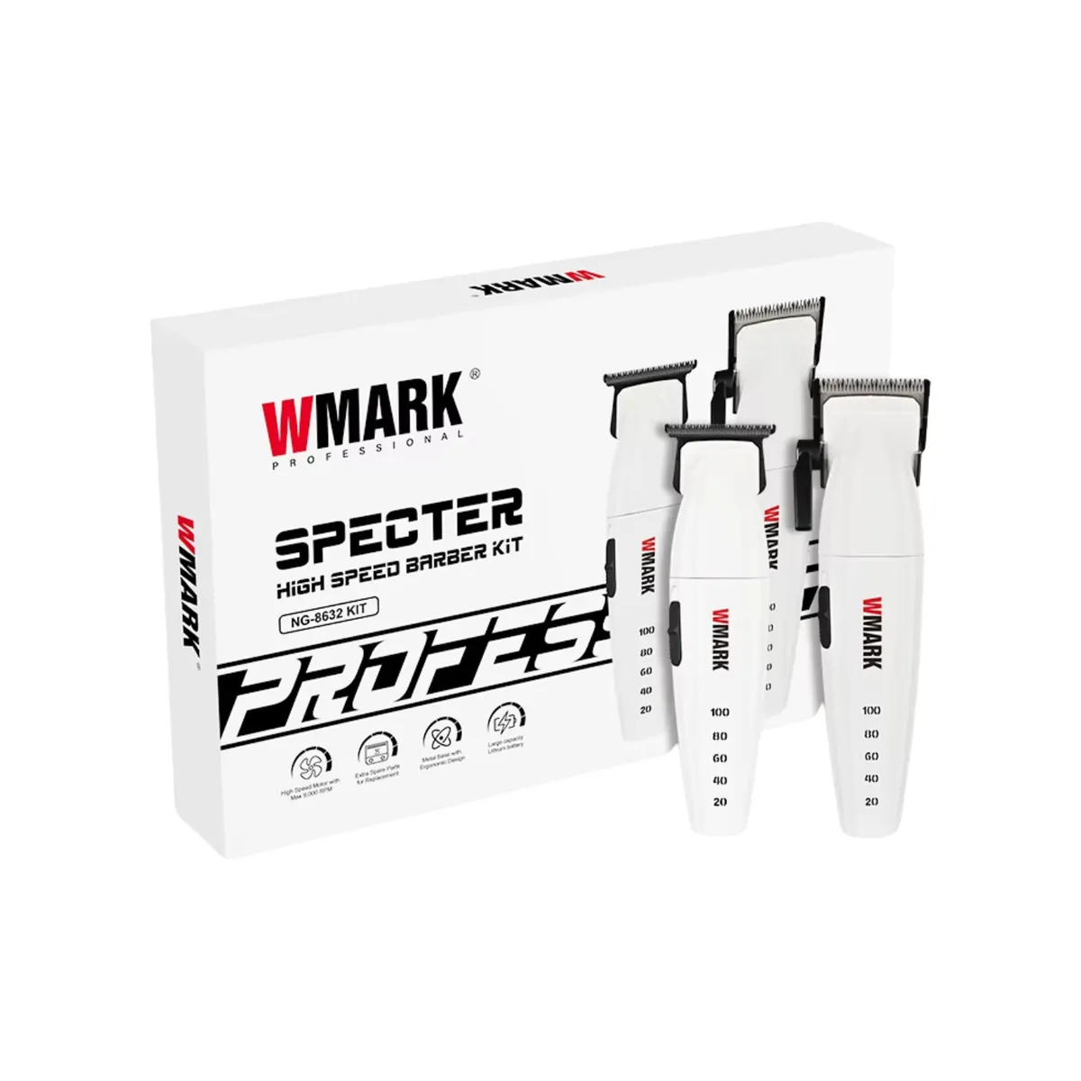 WMARK - Combo WMARK Spector NG-8632 Cortadora + Trimmer Profesional Motor 9000RPM