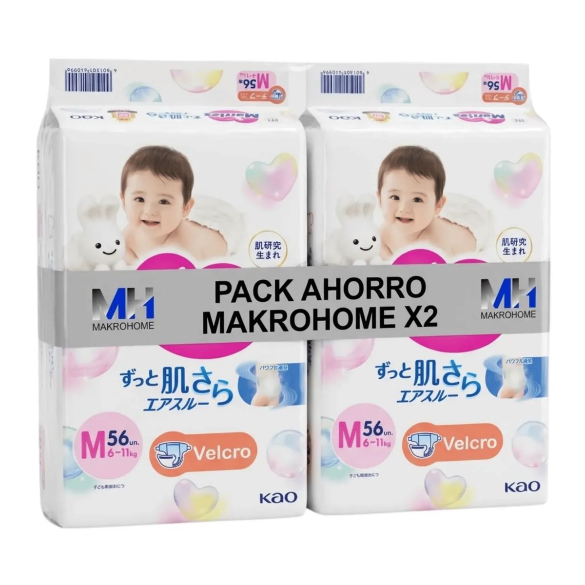 MERRIES - Pack X2 Pañales Merries Talla M 6-11 Kg Ahorro Y Cuidado