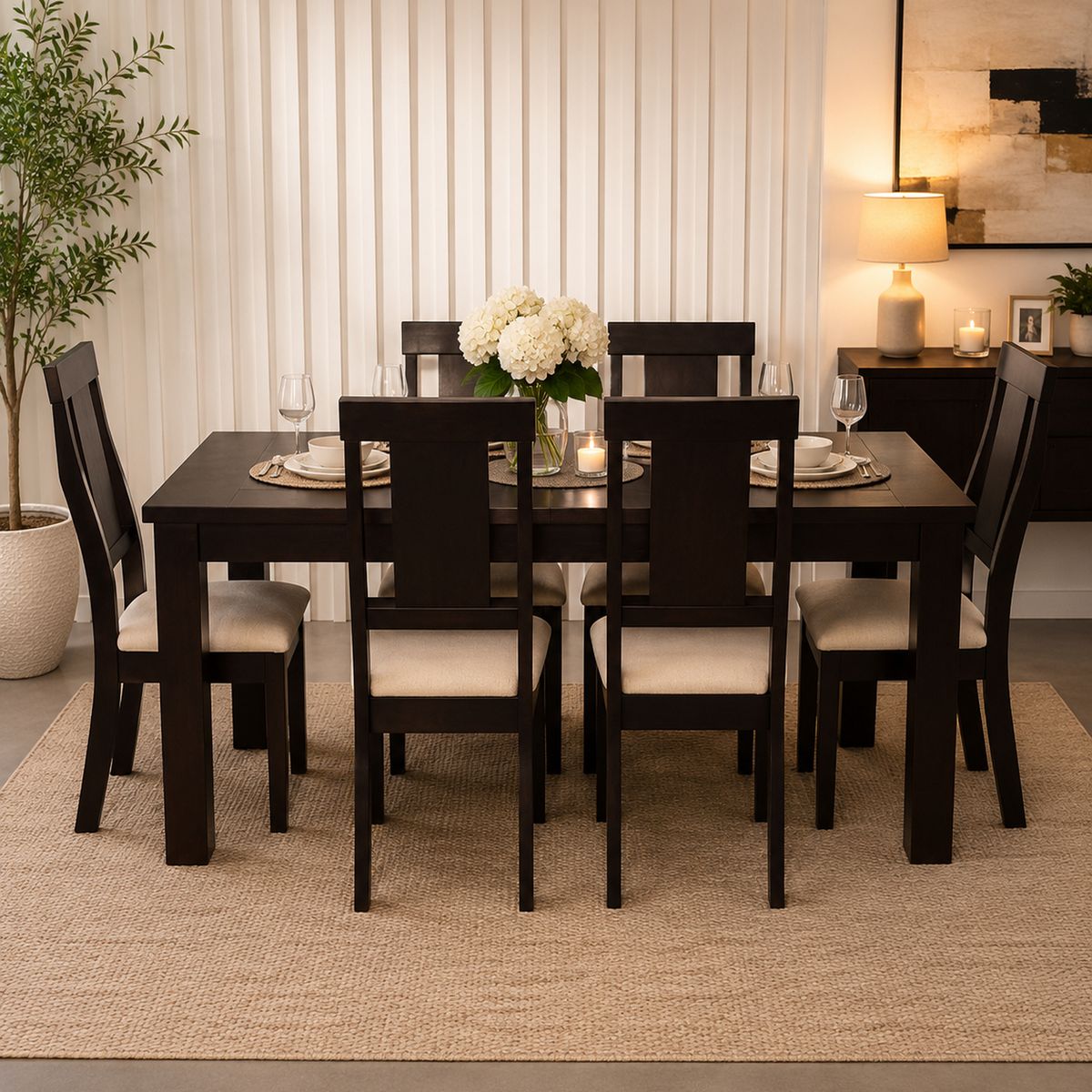 HS HEIM STORE - Comedor 6 Sillas Munich Color Chocolate