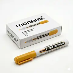 MONAMI - MARCADOR ÓLEO AMARILLO MARCA METAL CAJA 12UN