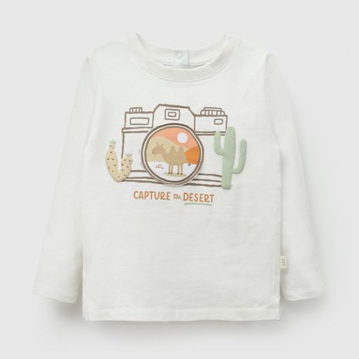 COLLOKY - Polera "Capture The Desert" Blanco Niño 6-9M a 4-5A