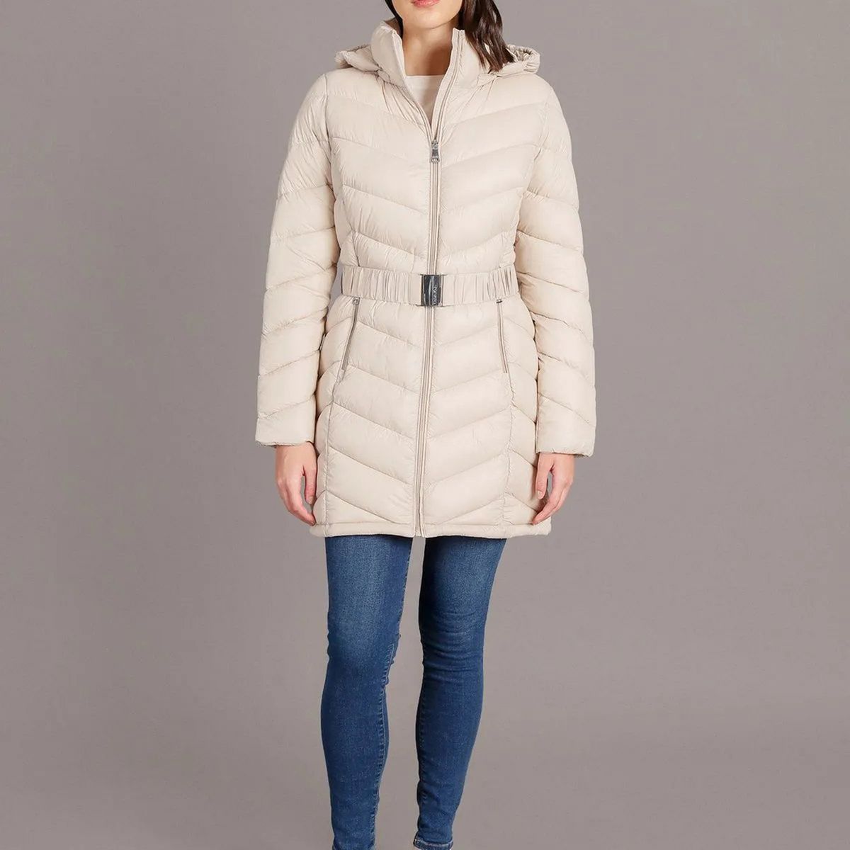 CALVIN KLEIN - Parka Larga Puffer con Gorro