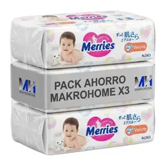 MERRIES - Pack X3 Pañales Talla M 6-11 Kg Ahorro Y Cuidado