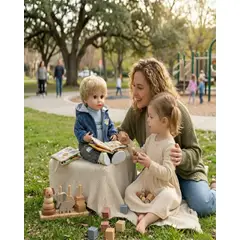 GENERICO - Muñeco Reborn Realista para Niños con Conjunto Azul Melange y Capucha
