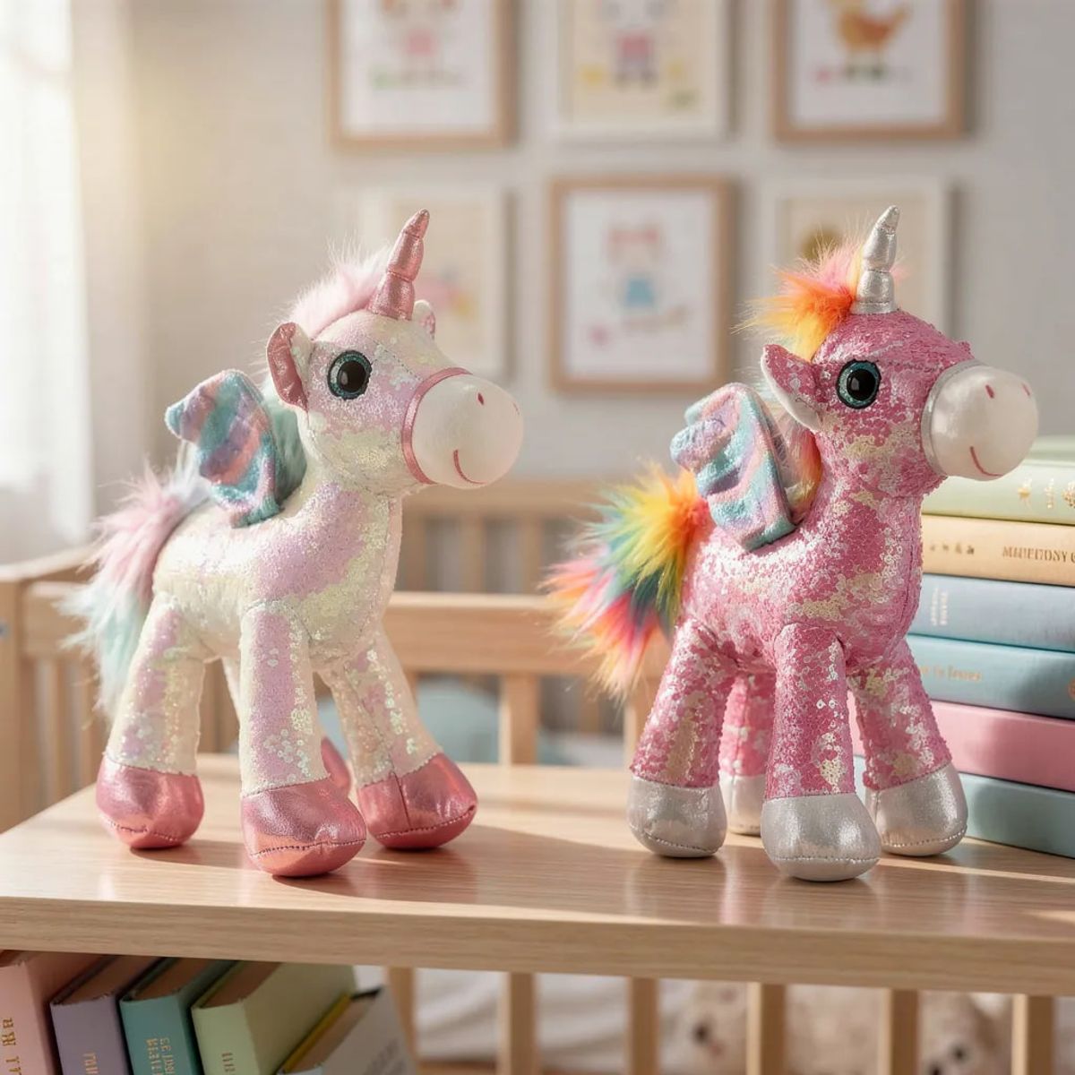 TOPSOC - Peluche Unicornio Lentejuelas 30 cm