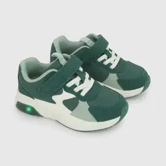 COLLOKY - Zapatilla con luces niño verde 21-27