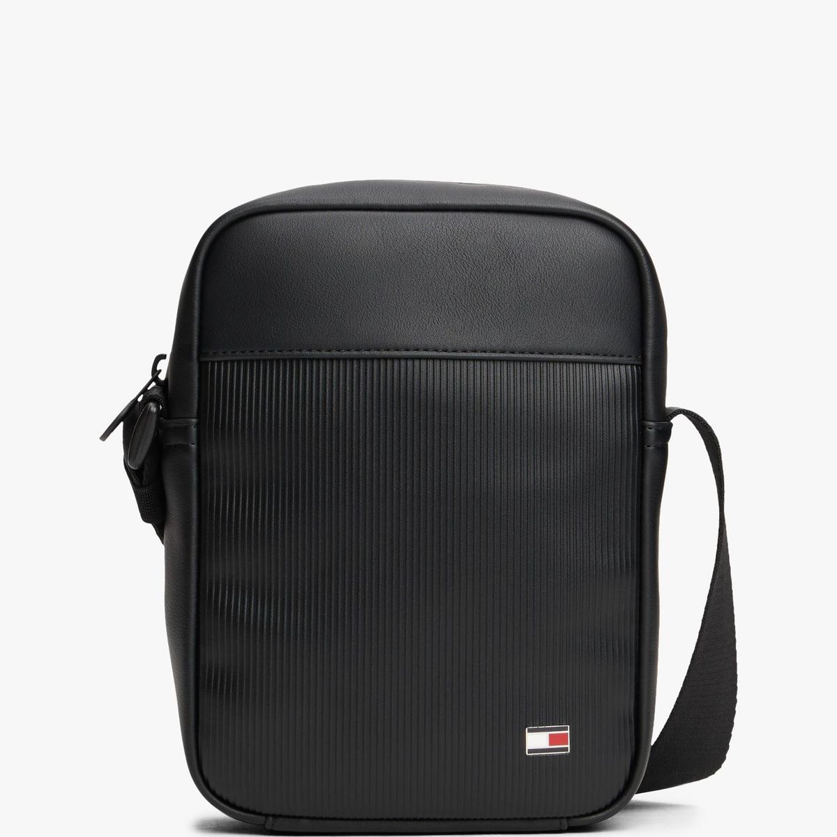 TOMMY HILFIGER - Bolso Cruzado Reporter Acanalado Negro Tommy Hilfiger
