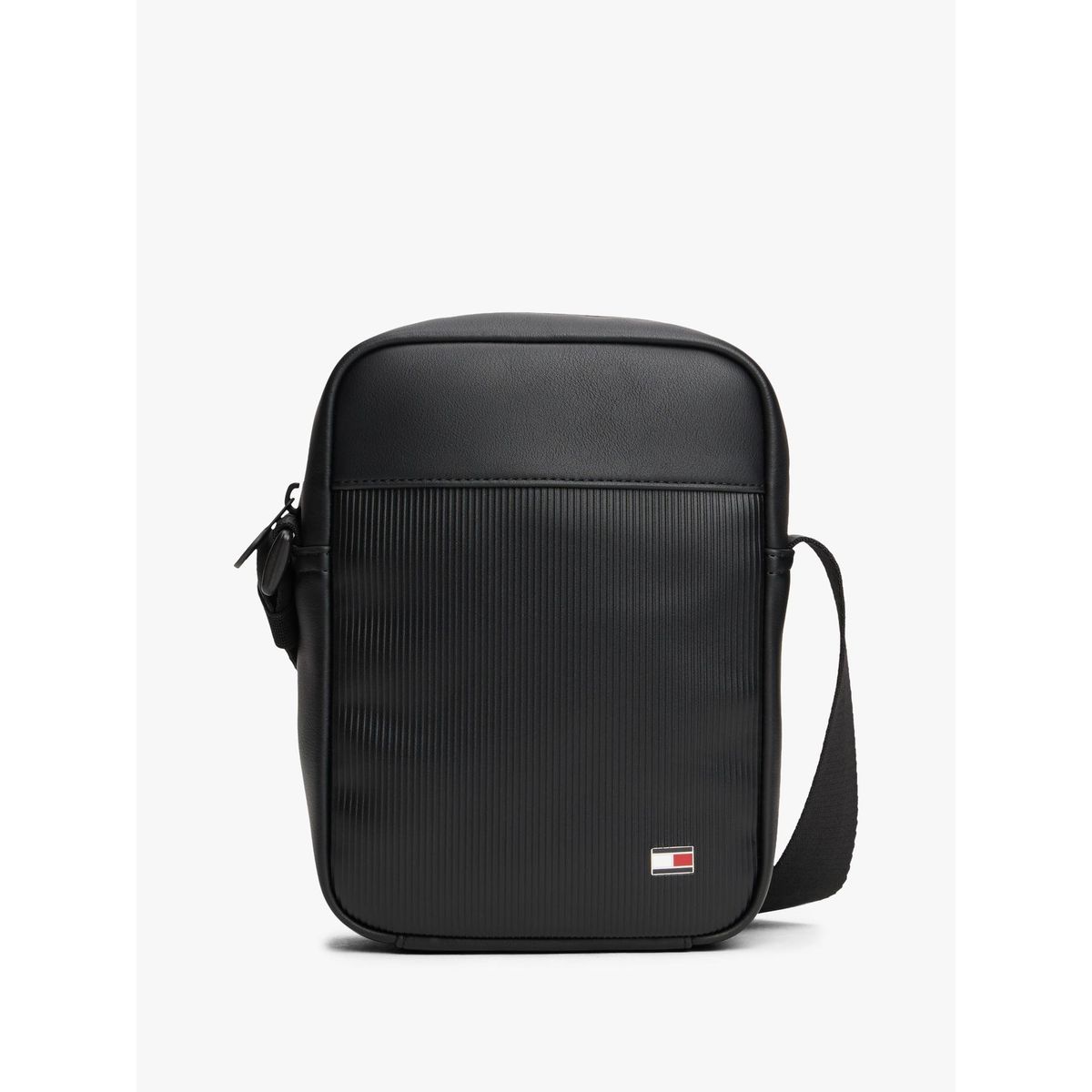 TOMMY HILFIGER - Bolso Cruzado Reporter Acanalado Negro Tommy Hilfiger