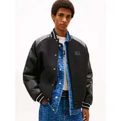 TOMMY HILFIGER - Chaqueta Varsity Con Logo Negro Tommy Jeans