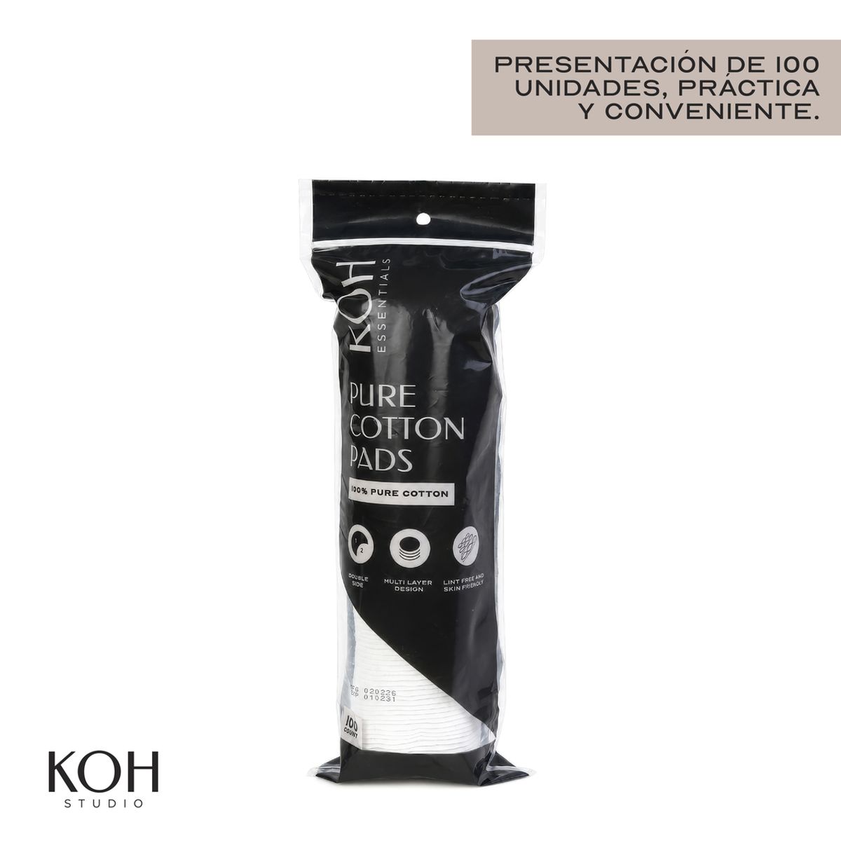 KOH STUDIO - Disco de Algodón Doble Textura Petalo 5,8 cm KOH 100 un Kiosclub