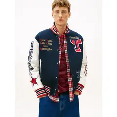 TOMMY HILFIGER - Chaqueta Varsity Con Logo De Parche Multicolor Tommy Jeans