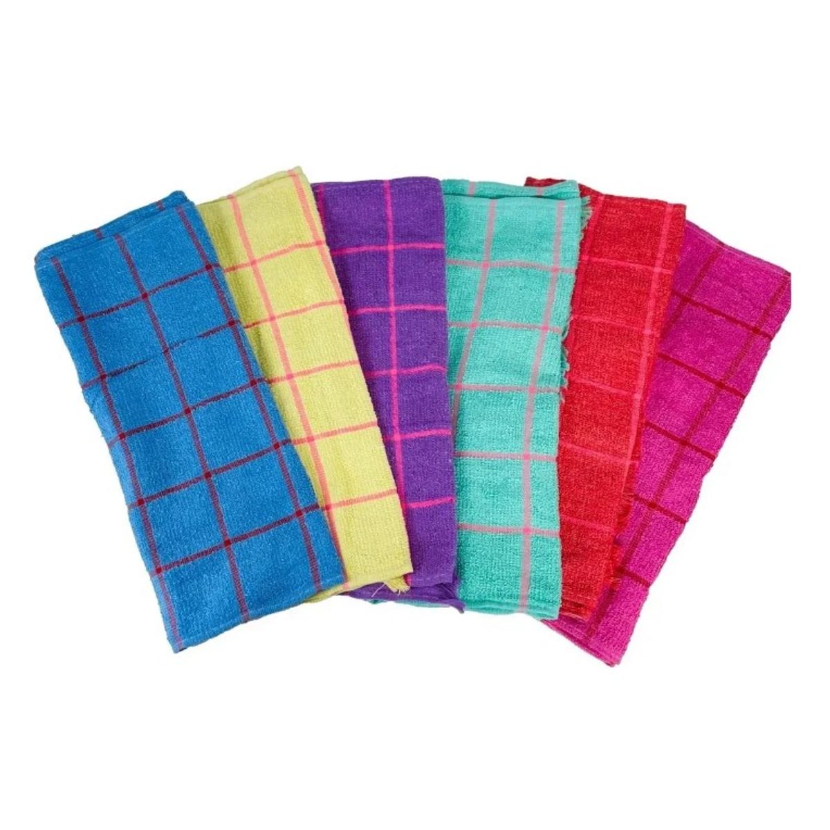 EVERSO - Set 12 Paños De Algodón Cocina Cuadros De Colores Surtidos