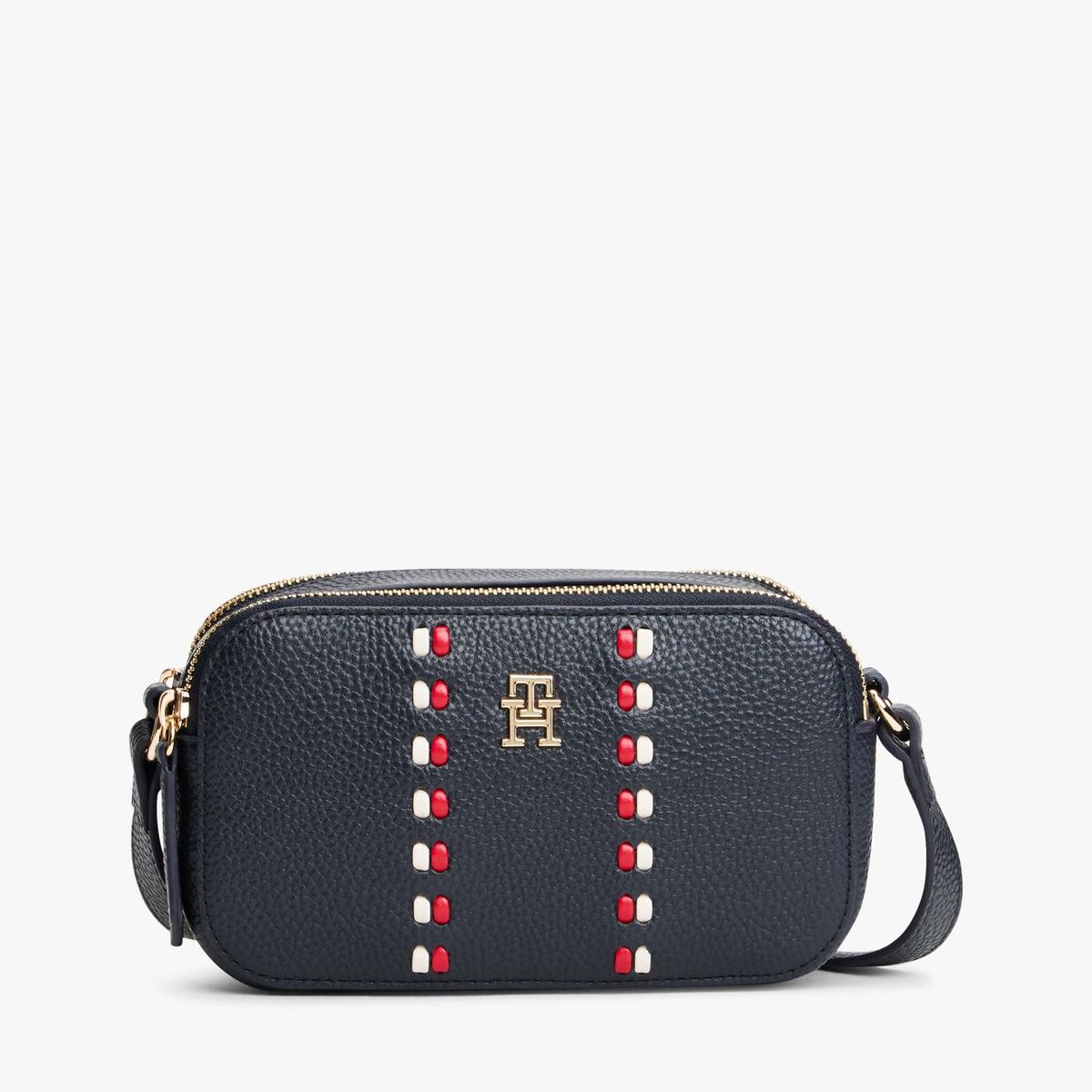 TOMMY HILFIGER - Cartera Bandolera Con Cinta Distintiva Azul Tommy Hilfiger