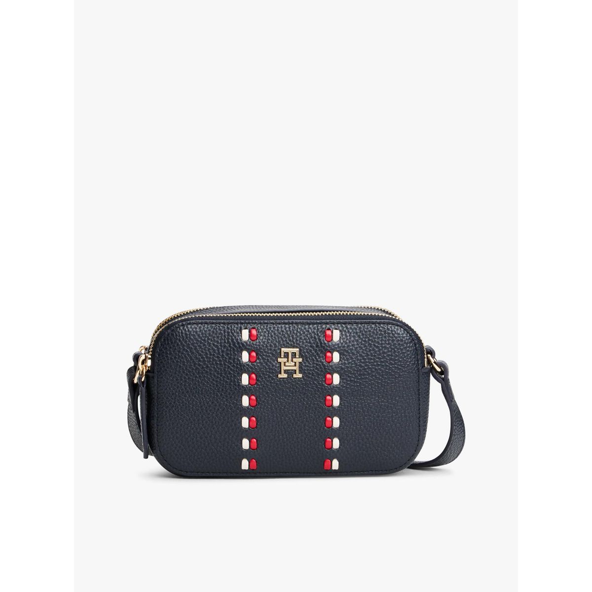 TOMMY HILFIGER - Cartera Bandolera Con Cinta Distintiva Azul Tommy Hilfiger