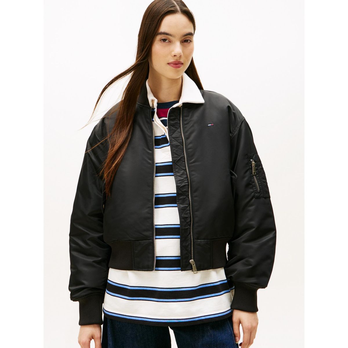 TOMMY HILFIGER - Chaqueta Bomber Essential Negro Tommy Jeans