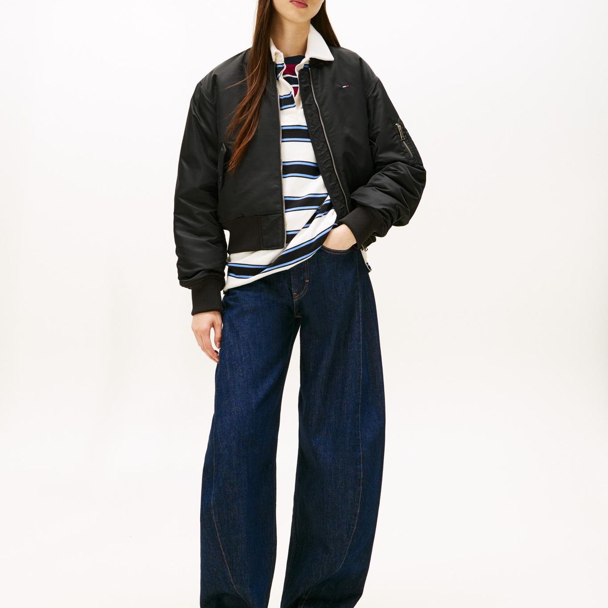 TOMMY HILFIGER - Chaqueta Bomber Essential Negro Tommy Jeans