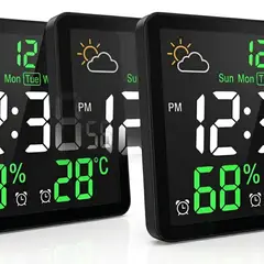 IRM - Reloj Digital Mural X3 Led Digital Grande Temperatura Humedad Alarma Control Remoto Moderno