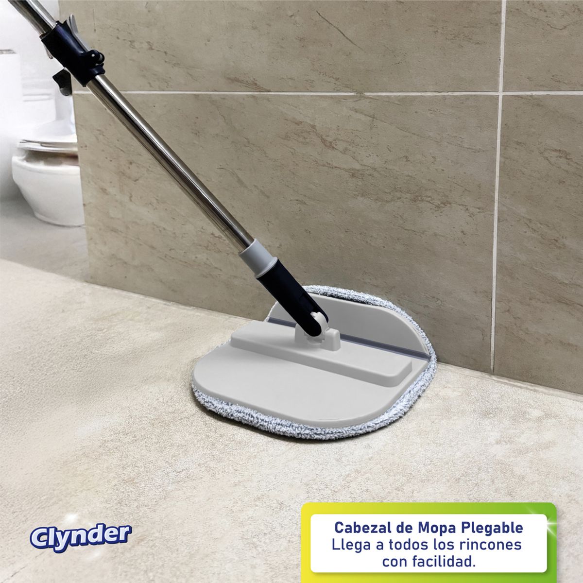 CLYNDER - Set Mopa Giratoria Escurridor Cuadrada Spin Azul Clynder Kiosclub