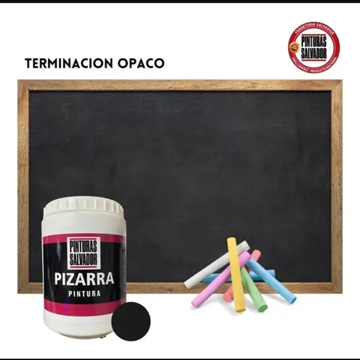 GENERICO - PINTURA ACRÍLICA PIZARRA NEGRO 1LT