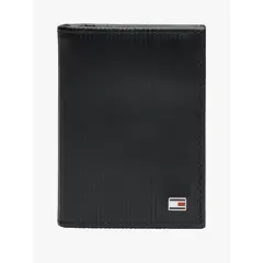 TOMMY HILFIGER - Billetera De Cuero Con Logo Negro