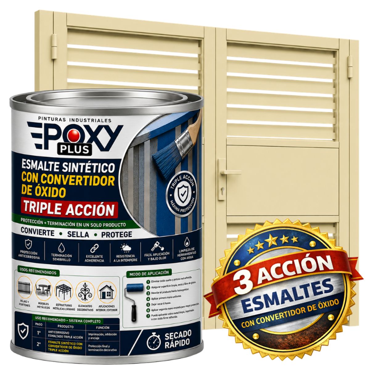 EPOXY - ESMALTE SINTETICO - CONVERTIDOR OXIDO - 1-32 GALÓN -  MARFÍL