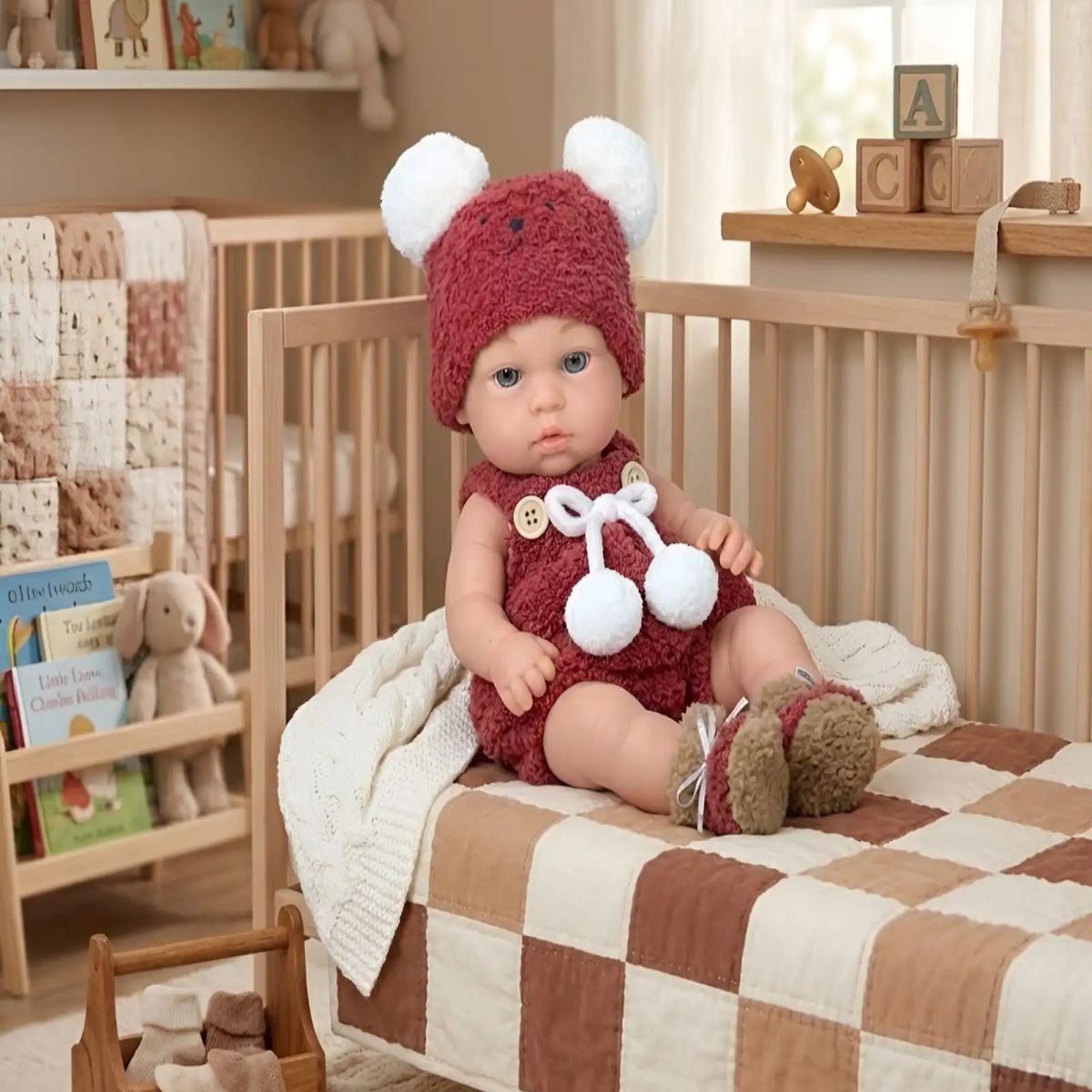 GENERICO - Muñeca Baby So Lovely Realista con Ropa de Peluche Azul 31 cm
