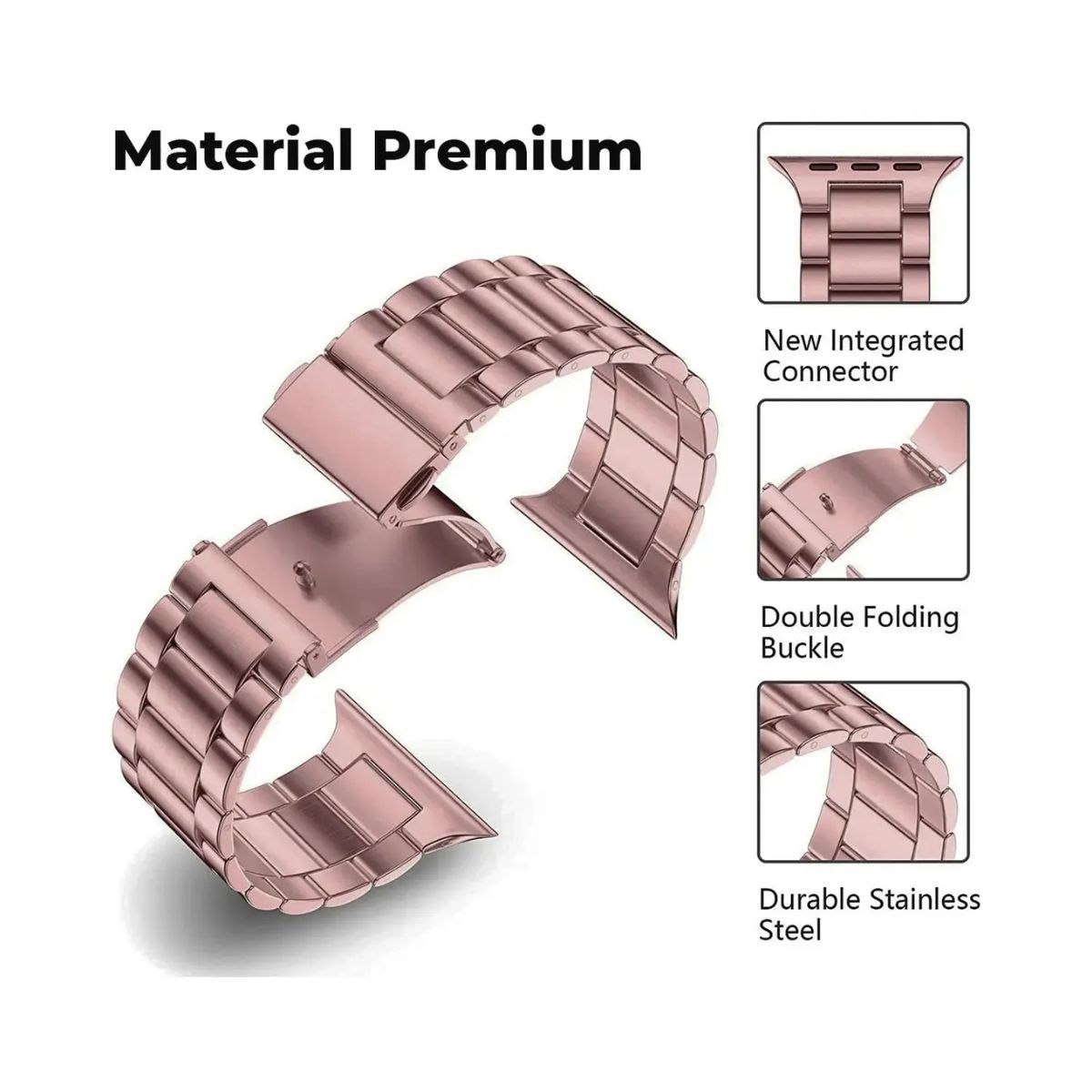 GENERICO - Correa Para Apple Watch Acero Inoxidable Premium Ajustable 38mm