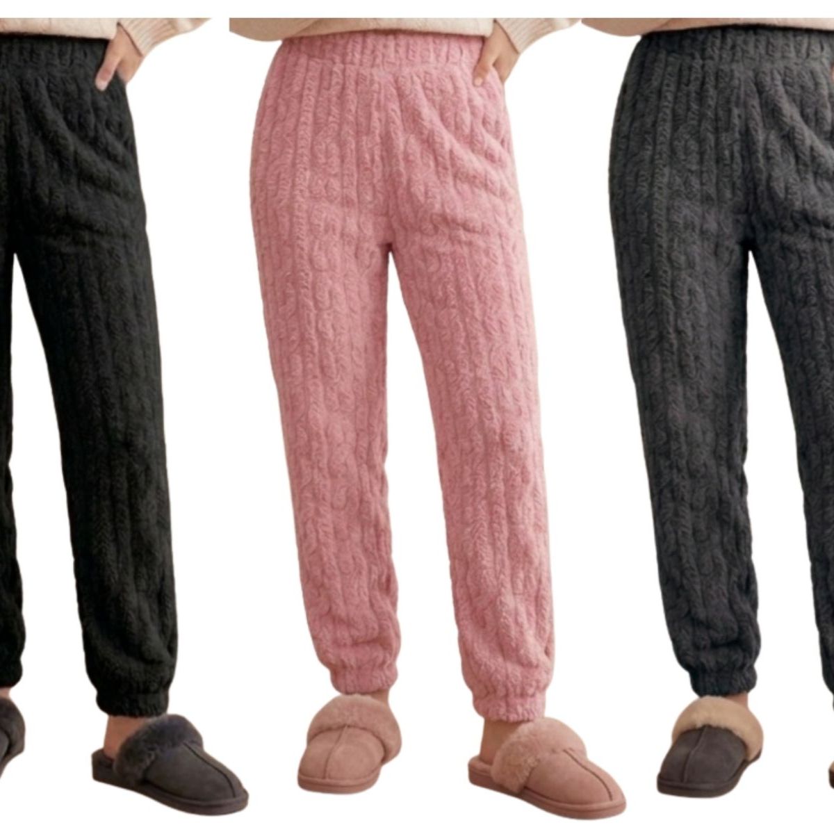 LOOK SHOP - Pack 3 Pijama Pantalón De Dormir Polar Invierno Mujer 1085