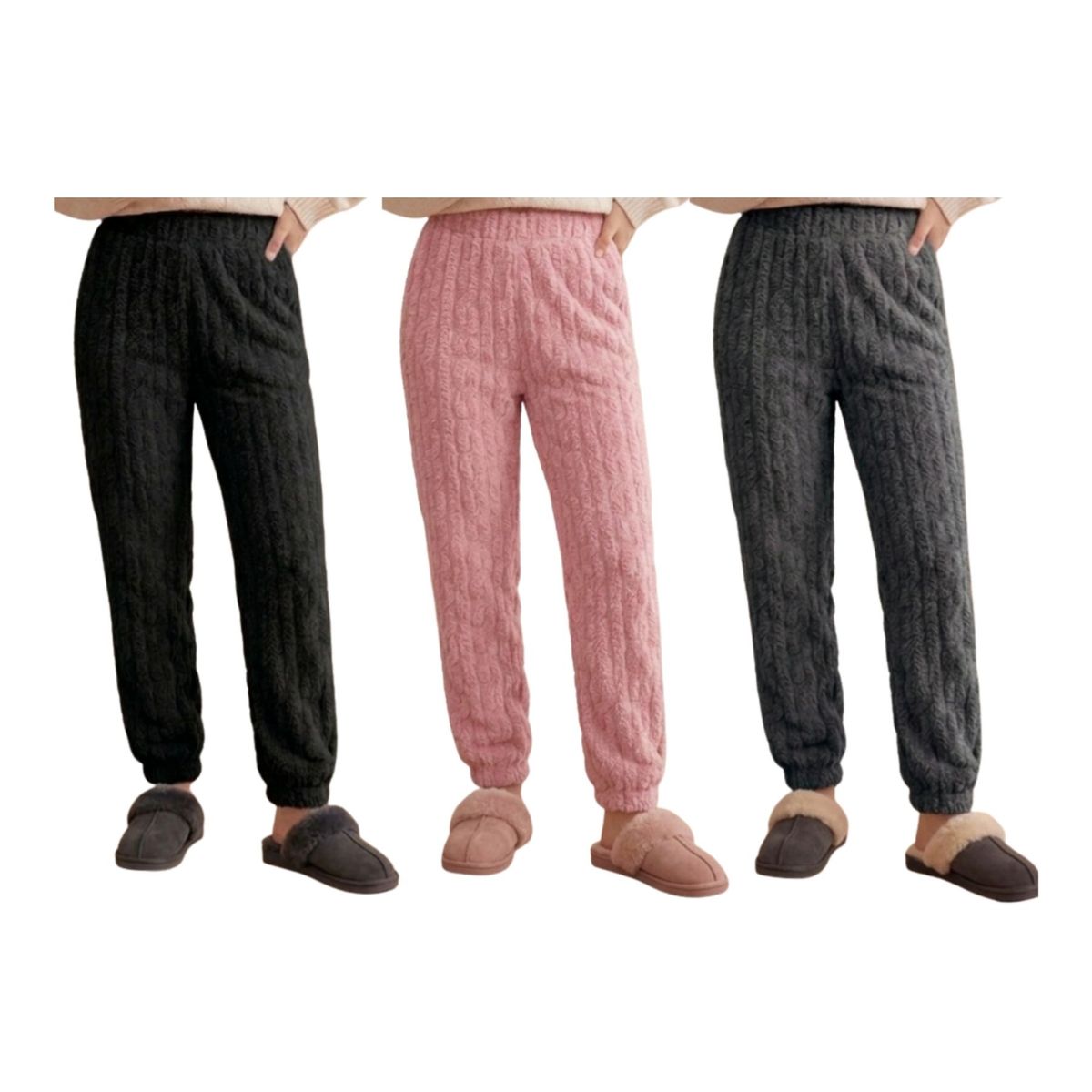LOOK SHOP - Pack 3 Pijama Pantalón De Dormir Polar Invierno Mujer 1085