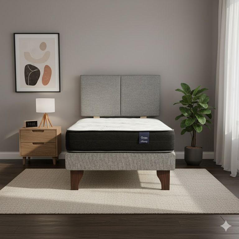 Cama Europea 1 Plaza 200 Respaldo Everest