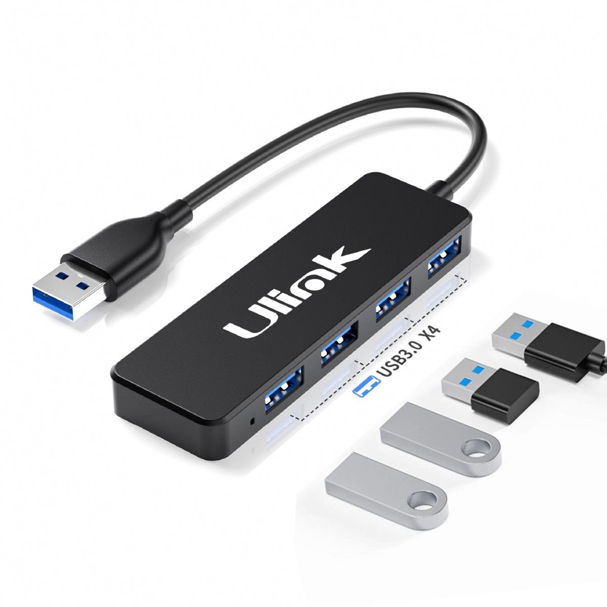ULINK - Mini Hub USB 3.0 De 4 Puertos Ulink UL-HUB300 Alta Velocidad