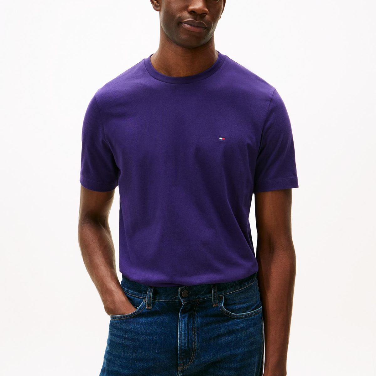 TOMMY HILFIGER - Polera Essential C-Neck Regular Fit Morado Tommy Hilfiger