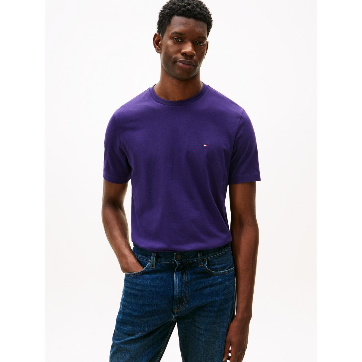 TOMMY HILFIGER - Polera Essential C-Neck Regular Fit Morado Tommy Hilfiger