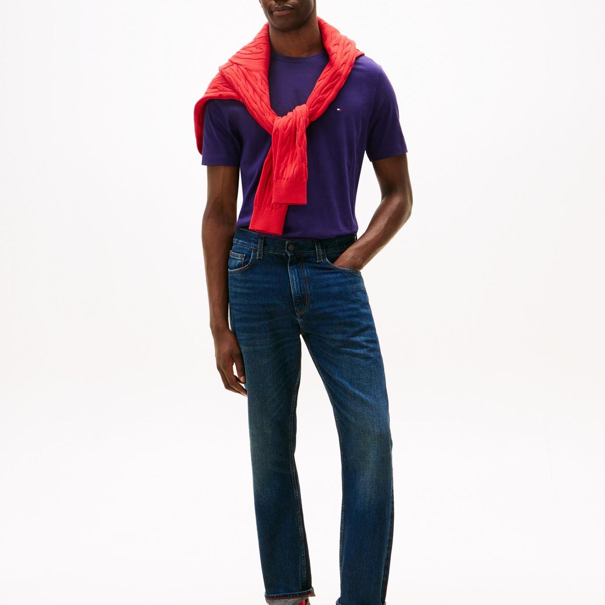 TOMMY HILFIGER - Polera Essential C-Neck Regular Fit Morado Tommy Hilfiger