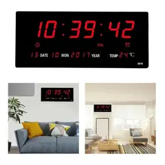 IRM - Reloj De Pared Digital Grande Temperatura Humedad Calendario Alarma Control Remoto Moderno