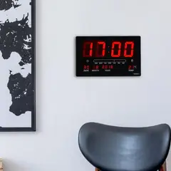 IRM - Reloj De Pared Digital Led Grande Temperatura Calendario Alarma Moderno Mesa Living Oficina Pro